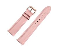 Cupsofu 12/13/14/15/16/17/18/19/20/21/22mm Boucle ardillon pour hommes et femmes Bracelet en cuir de veau à grain lisse avec barres à ressort à dégagement rapide, Rose-or rose, 13mm