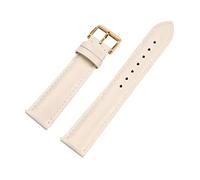 Cupsofu 12/13/14/15/16/17/18/19/20/21/22mm Boucle ardillon pour hommes et femmes Bracelet en cuir de veau à grain lisse avec barres à ressort à dégagement rapide, Beige-Doré, 12mm