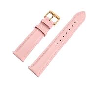 Cupsofu 12/13/14/15/16/17/18/19/20/21/22mm Boucle ardillon pour hommes et femmes Bracelet en cuir de veau à grain lisse avec barres à ressort à dégagement rapide, Rose-Doré, 12mm