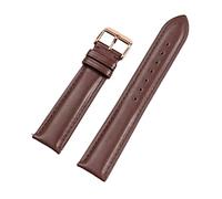 Cupsofu 12/13/14/15/16/17/18/19/20/21/22mm Boucle ardillon pour hommes et femmes Bracelet en cuir de veau à grain lisse avec barres à ressort à dégagement rapide, Marron-Or rose, 13mm