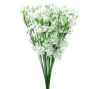 Cupsofu 12 Tiges de Gypsophile Blanc Artificiel, Bouquet de Fleurs en Soie, Haleine de