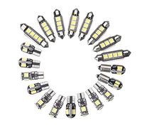 Cupsofu 20Pcs Voiture Ampoules LED Kit IntéRieur DôMe Coffre Plaque de Porte LumièRe Super Canbus Erreur IntéRieure Lampe IntéRieure pour SéRie 5 E39 Carte 1997-2003