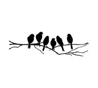 Cupsofu Oiseaux sur Une Branche Sticker Stickers muraux en Vinyle pour Sofa Mur de Chambre Decoration d'art Murale Autocollant Decoration Noir