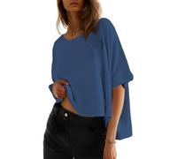 Cuptacc Tee Shirt Femme Top Col Rond Manches ete Courtes Haut Chic et Elegant Grande Taille Chemisier Sport ete