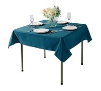 Cupuamon Nappe carrée lavable en polyester pour fête de mariage, salle à manger, banquet - 177,8 x 177,8 cm - Bleu paon