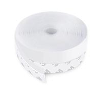 CUQOO Bande d'étanchéité en silicone blanc - Bande adhésive résistante aux intempéries pour portes et fenêtres, résistante au bruit, à la poussière et à l'eau, facile à installer, solide, flexible