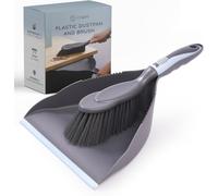 CUQOO Ensemble Pelle et balayette en Plastique - Brosse à Main compacte et Pelle à poussière pour Le Nettoyage de la Maison avec poignée Facile à saisir, Poils fermes et Bord ondulé