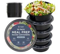 CUQOO Lot de 10 boîtes à déjeuner rondes de qualité supérieure - Sans BPA et de qualité alimentaire - Pour adultes et enfants - Passe au micro-ondes, lave-vaisselle, four et congélateur