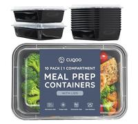CUQOO Lot de 10 boîtes à repas de qualité supérieure avec 1 compartiment - Boîte à goûter sans BPA et de qualité alimentaire pour adultes et enfants | Passe au micro-ondes, lave-vaisselle, four et