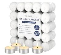 CUQOO Lot de 100 bougies chauffe-plat - 8 heures - Végétaliennes, casher, sans fumée et sans gouttes - Idéales pour les mariages, les spas, l'aromathérapie et la décoration d'intérieur