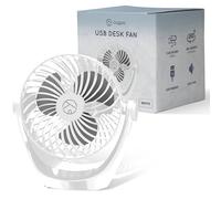 CUQOO Puissant ventilateur de bureau USB - Mini ventilateur rotatif à 360° avec 3 réglages de vitesse, puissant, silencieux, léger et compact pour bureau, maison, bureau et voyage, blanc