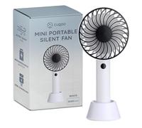 CUQOO Ventilateur à main USB - Mini ventilateur de bureau rechargeable - Portable à piles avec 3 vitesses, refroidissement silencieux, rotation à 180° et support amovible pour la maison, les voyages