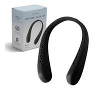 CUQOO Ventilateur de cou rechargeable - Ventilateur personnel portable avec flux d'air à 360 °, 3 réglages de vitesse, sans pale, silencieux et portable pour homme et femme - Idéal pour les voyages