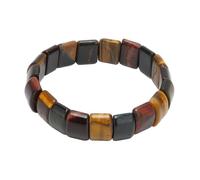 Cuque bracelet en perles Bracelet en œil de tigre avec perles carrées de couleur mixte Bracelet en pierre naturelle unisexe pour
