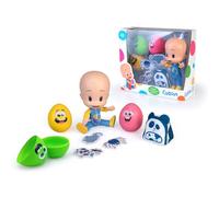 Cuquin Cleo et Les œufs Surprise, poupée en Vinyle avec 3 œufs Surprises avec 3 Animaux à l'intérieur et 1 Sac à Dos en Textile, Figurine de 20 cm articulée, Officiel de, célèbre