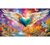 Cœur 3D avec des Ailes Puzzle 1000 pièces pour Adultes - Papier recyclé Cadeau Amusant & Jeu Familial Stimulant 38x52/1000pcs