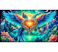 Cœur 3D avec des Ailes Puzzle pour Adultes 1000 pièces - Papier recyclé Jeu Stimulant Décoration Murale & Cadeau 75x50/1000pcs