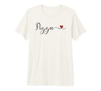 Cœur à Pizza Mignon avec Typographie Manuscrite Cadeau T-Shirt Haut de Gamme