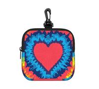 Cœur Amour Arc-en-Ciel Tie Dye,Pochette de Rangement carrée à Fermeture éclair, Porte-Monnaie en néoprène, Petit Portefeuille, Pochette à Monnaie, Porte-Monnaie