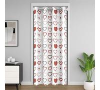 Cœur Amour Rideau Occultant Rideaux Romantique Amour Modèle Rideau de Porte 86x203cm La Saint Valentin Rideaux Interieur Salon Chambre Géométrie Rouge Blanc Rideaux Exterieur d'entrée