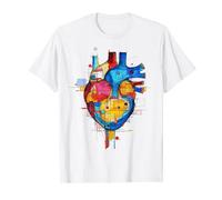 Cœur Anatomie Géométrique Art Abstrait Dessin Graphique Cœur T-Shirt