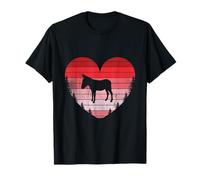 Cœur âne Amour Saint-Valentin Vintage rétro Coucher de Soleil T-Shirt