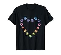 Cœur Arc-en-Ciel : Empreintes de Pattes Chat esthétiques T-Shirt Graphique avec Valeur