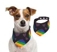 Cœur Arc-en-Ciel Gay de la fierté LGBT,Bandanas pour Chien, écharpe en Coton, Bavoirs réglables pour Animaux de Compagnie,M
