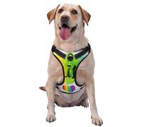 Cœur Arc-en-Ciel LGBT de Style Aquarelle coloré,Harnais pour Animaux de Compagnie, Harnais réfléchissant réglable pour Chien,S