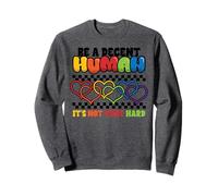 Cœur Arc-en-Ciel Soyez décents Humains Pas durs LGBT Mois de Sweatshirt