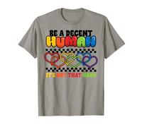 Cœur Arc-en-Ciel Soyez décents Humains Pas durs LGBT Mois de T-Shirt
