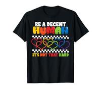Cœur Arc-en-Ciel Soyez décents Humains Pas durs LGBT Mois de T-Shirt