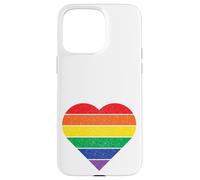 Cœur Arc-en-Ciel Style rétro Vieilli All Inclusive Love/Coque pour iPhone 15 Pro Max