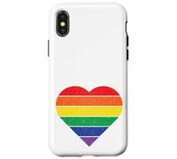 Cœur Arc-en-Ciel Style rétro Vieilli All Inclusive Love/Coque pour iPhone X/XS