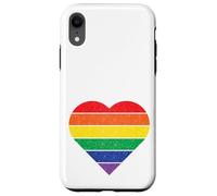 Cœur Arc-en-Ciel Style rétro Vieilli All Inclusive Love/Coque pour iPhone XR