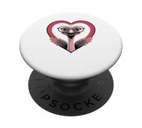 Cœur Autruche Lunettes Autruches PopSockets PopGrip Adhésif
