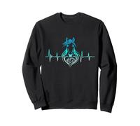 Cœur avec Battement de cœur pour Cheval avec Art équestre et Fille Sweatshirt