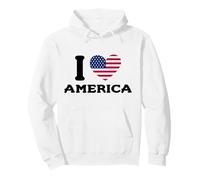 Cœur avec Drapeau américain I Love America Sweat à Capuche
