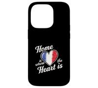 Cœur avec drapeau français style vintage Coque pour iPhone 14 Pro