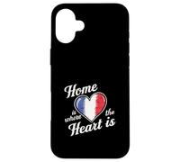 Cœur avec drapeau français style vintage Coque pour iPhone 16 Plus