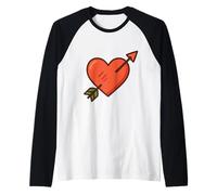 Cœur avec flèche Symbole d'amour Manche Raglan