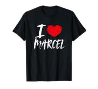 Cœur avec Inscription « I Love Marcel Husband Son Boyfriend Dad Grandson » T-Shirt