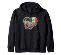 Cœur avec Inscription « I Love Mexico » - Souvenir du Drapeau du Mexique et Pyramides aztèques Sweat à Capuche
