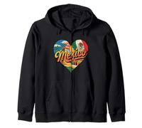 Cœur avec Inscription « I Love Mexico » - Souvenir du Drapeau du Mexique et Pyramides aztèques Sweat à Capuche