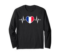 Cœur Battant Drapeau Français Fan De La France Manche Longue