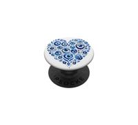 Cœur Bleu foncé Mauvais œil Grec kako Mati Saint-Valentin PopSockets PopGrip Adhésif
