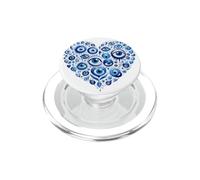 Cœur Bleu foncé Mauvais œil Grec kako Mati Saint-Valentin PopSockets PopGrip pour MagSafe