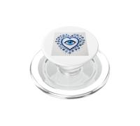 Cœur Bleu foncé Mauvais œil Grec kako Mati Saint-Valentin PopSockets PopGrip pour MagSafe