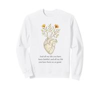 Cœur Bloom Faith Citation Christian Faithful Bible Verse Sweatshirt