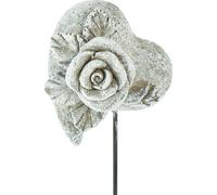Cœur broche commémorative Rose 5,5cm pierre grise set de 6 pièces